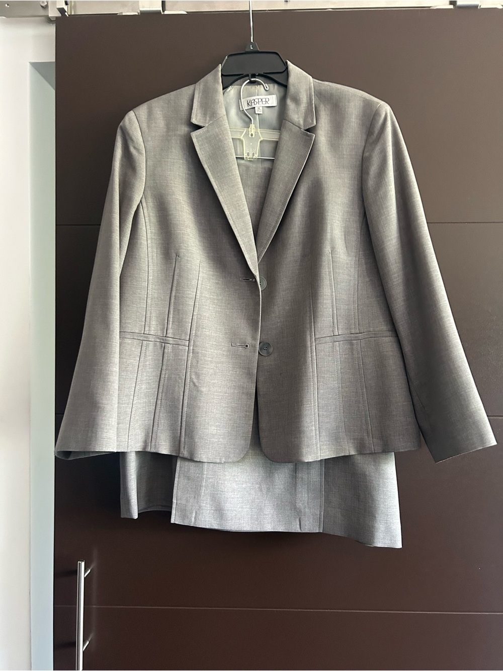 Kasper Gray Women's Two-Piece Suit Jacket